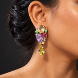 Amethyst, Citrine & Lemon Quartz Multigemstone Drop Earrings