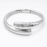 Hammered Sterling Silver Bypass Cuff Bracelet
