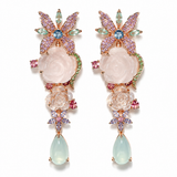 Secret Garden Rose Quartz & Multi-Gemstone Dangle Earrings