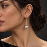 Sterling Silver Sculptural Opium Flower Drop Earrings
