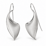 Sculptural Sterling Silver Leaf Threader Drop Earrings