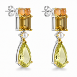 Detachable Lemon Quartz, Citrine & Moonstone Drop Earrings