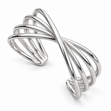 Sterling Silver Sculptural Crisscross Cuff Bracelet
