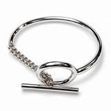 Sculptural Sterling Silver Toggle Cuff Bracelet