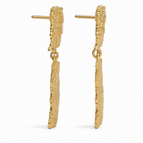 Wood Grain Sterling Silver Vermeil Statement Earrings