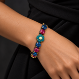 Rainbow Gemstone Flower Garden Bracelet