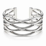 Sculptural Wave Sterling Silver Cuff