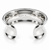 Sculptural Sterling Silver Wide Cuff Bracelet