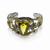 45Ct Lemon Quartz & Tsavorite Statement Cuff