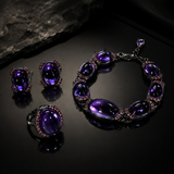 Oval Amethyst & Pink Sapphire Stud Earrings