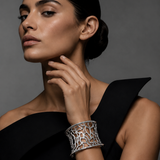 Sterling Silver Openwork Statement Cuff Bracelet