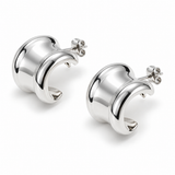Sculpted Wave Sterling Silver Earrings