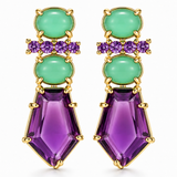 Amethyst & Chrysoprase Convertible Drop Earrings