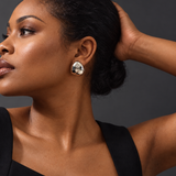 Sculptural Dome Sterling Silver Earrings – High Polish Statement Earrings