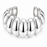 Sterling Silver Chunky Ribbed Statement Cuff