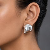 Sculpted Wave Sterling Silver Earrings
