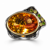 One-of-a-Kind Citrine, Sapphire & Green Tourmaline Statement Ring