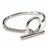 Sculptural Sterling Silver Toggle Cuff Bracelet