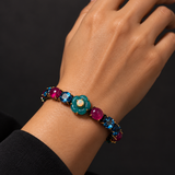 Rainbow Gemstone Flower Garden Bracelet