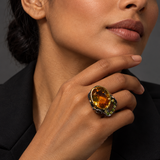 One-of-a-Kind Citrine, Sapphire & Green Tourmaline Statement Ring