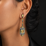 Lemon Quartz & Multi-Color Sapphire Statement Earrings