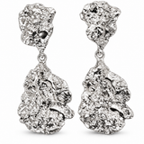 Molten Texture Sterling Silver Drop Earrings – Sculptural Statement Earrings
