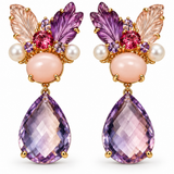Convertible Rose Quartz, Amethyst & Pink Opal Detachable Earrings