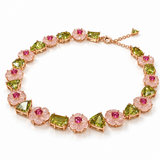 Carved Rose Quartz & Lemon Quartz Floral Necklace