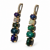 Multicolor Opal & White Topaz Vermeil Drop Earrings