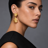 Molten Texture Gold Drop Earrings – Sculptural Statement Earrings