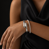 Hammered Sterling Silver Bypass Cuff Bracelet