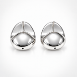 Sculptural Dome Sterling Silver Earrings – High Polish Statement Earrings