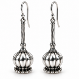 Sterling Silver Sculptural Opium Flower Drop Earrings