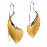 Sculptural Two-Tone Sterling Silver Drop Earrings