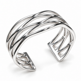 Sculptural Wave Sterling Silver Cuff