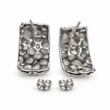 Molten Form Sculptural Sterling Silver Earrings