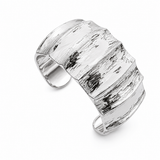 Textured Sterling Silver Wide Cuff Bracelet