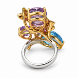 Multicolor Gemstone Sculptural Cocktail Ring