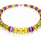 Large Multi-Gemstone 14K Gold Necklace - One-of-a-Kind