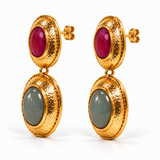 Ruby & Moonstone Convertible Drop Earrings