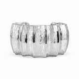 Textured Sterling Silver Wide Cuff Bracelet