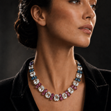 London Blue Topaz & Pink Topaz Statement Necklace