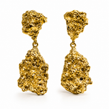 Molten Texture Gold Drop Earrings – Sculptural Statement Earrings