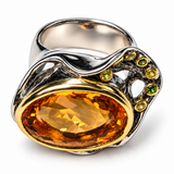One-of-a-Kind Citrine, Sapphire & Green Tourmaline Statement Ring
