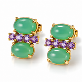 Amethyst & Chrysoprase Convertible Drop Earrings