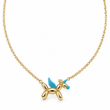 Blue Enamel Unicorn Gold Vermeil Charm Necklace
