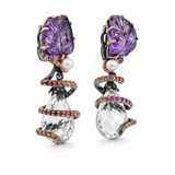 The Amara Carved Amethyst & White Topaz Earrings — One of a Kind