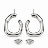 Sculptural Sterling Silver Statement Hoop Earrings
