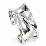 Sculptural Sterling Silver Wide Cuff Bracelet