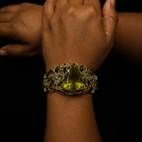 45Ct Lemon Quartz & Tsavorite Statement Cuff